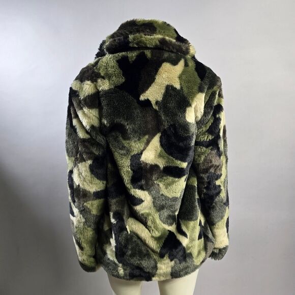 Aqua medium faux fur coat R10 - Picture 3 of 4